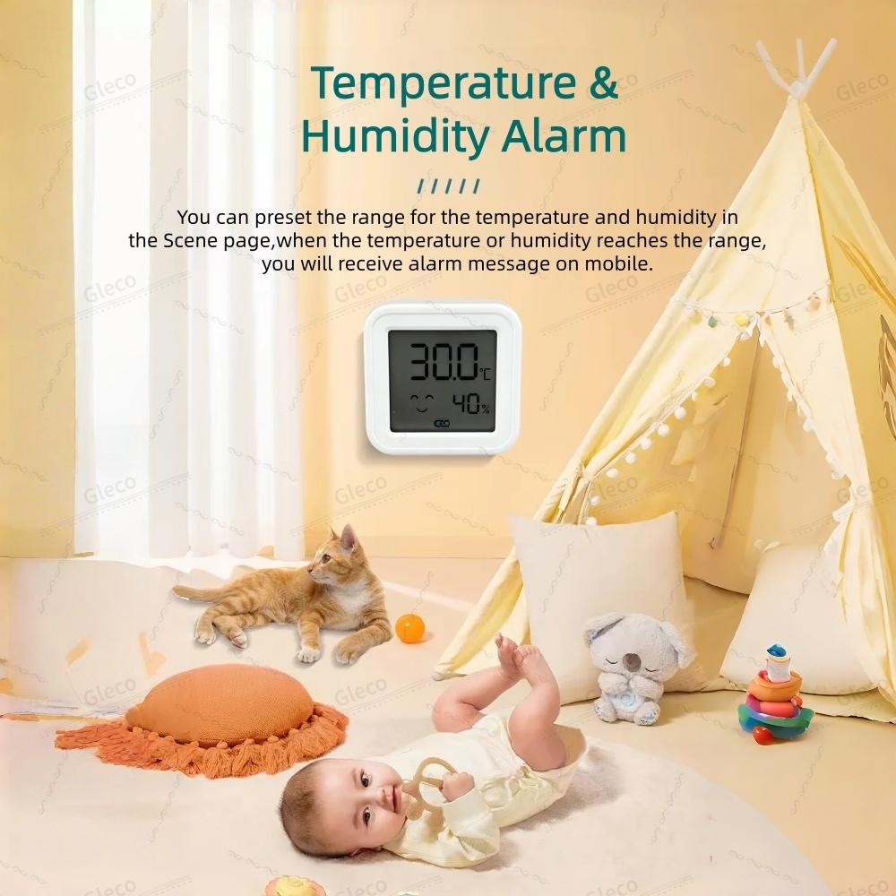 Zigbee Temperature Humidity Sensor Smart Home LCD Screen Thermometer Hygrometer APP Remote Work With Google Tuya Smart Life