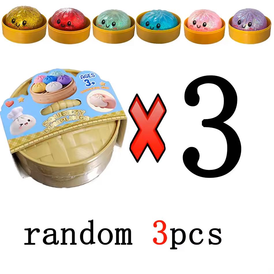 Barevné 6 stylů Třpytivé knedlíky Třpytivé knedlíky Mačkací hračky s krabičkou Knedlíky Senzorická mačkací hračka pro úlevu od stresu Hračky Dárky