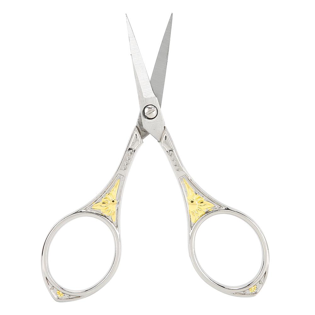 

Винтажные ножницы с узором подсолнуха из нержавеющей стали для рукоделия, ткани, шитья, режущий инструмент, серебристые