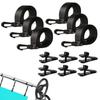 Heat-resistant Pool Cover Attachment Kit Heavy Duty Nylon Pool Cover Straps Inground Pool Solar Cover Reel for Swimming