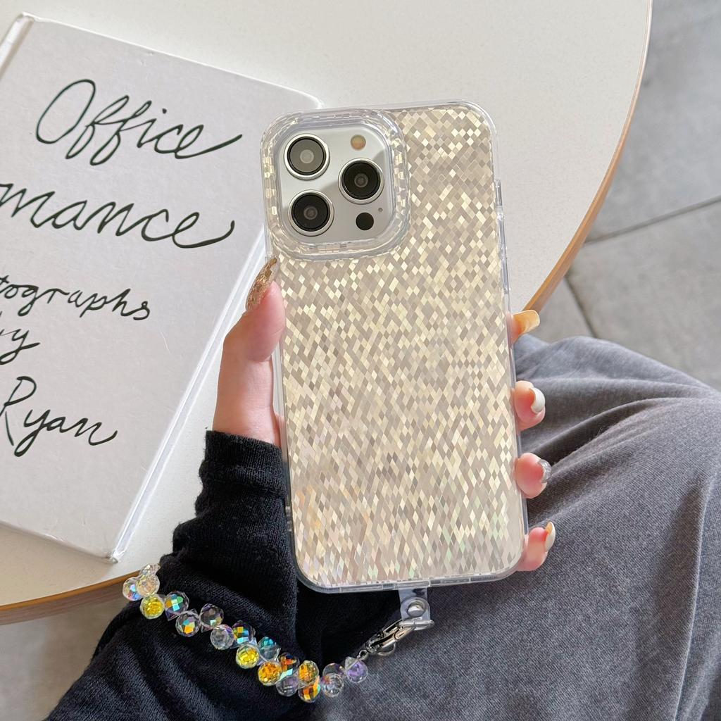 The Double-laminated Dynamic 16Promax Diamond Pattern Is Suitable for IPhone 15 Phone Cases and IPhone 14 with Crystal Bracelet