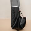 LESS Women's Lamb Wool Straight-Leg Trousers