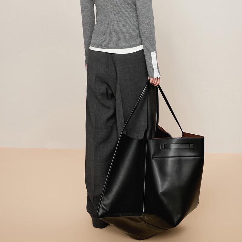 LESS Women's Lamb Wool Straight-Leg Trousers
