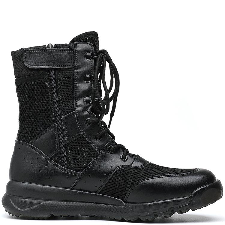 

Summer Men s Breathable Combat Boots, High-Top Tactical Desert Boots with Side Zipper, Women s Outdoor Boots, One-Piece Design. 41