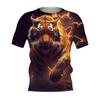 Summer New Men's T-shirt 3D Printed Tiger Fashion Domineering Short Sleeved Street Top Round Neck T-Shirts