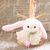 Cute Fluffy Bunny with Tulip Plush Keychain, Small Stuffed Animal Pendant for Bag Backpack Purse, Soft Rabbit Key Ring Charm, Gift for Girls