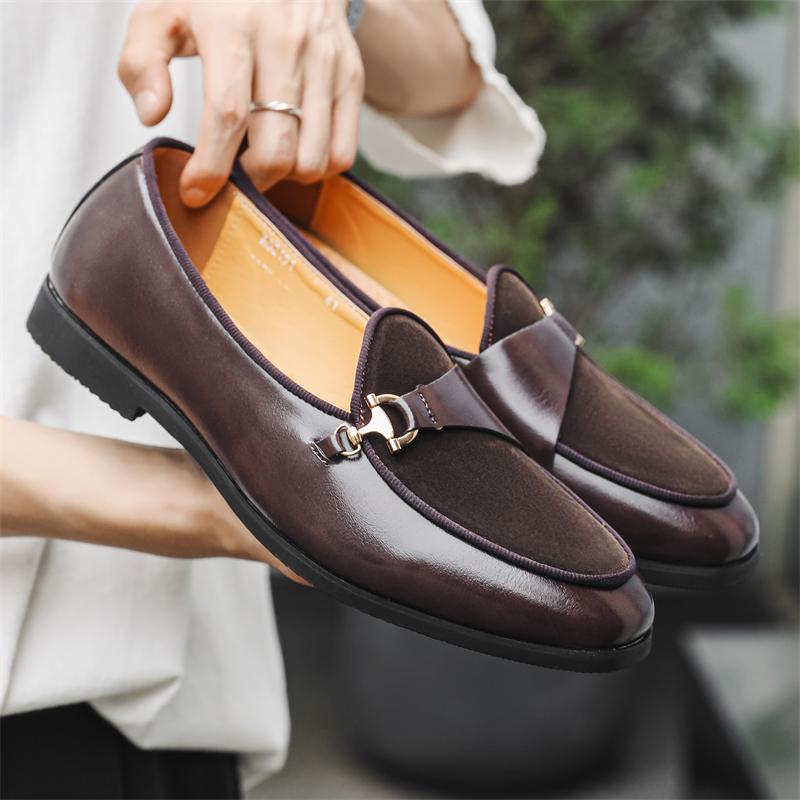 

Модная кожаная обувь Формальный дизайн личности Tenis Men De Hombre Мокасины Tenis Caballero Дизайнерские кроссовки Модное платье 38 коричневый