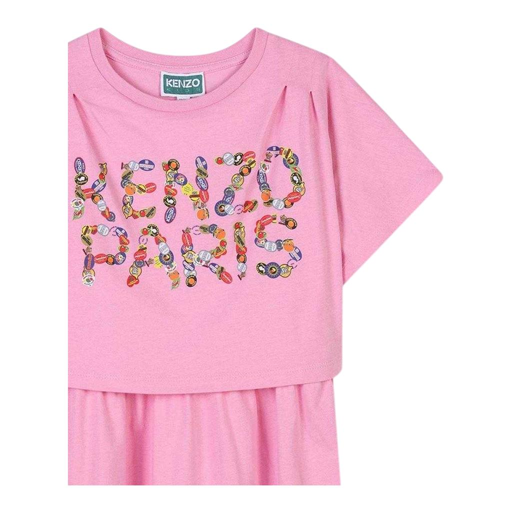 Vestido T-shirt com Logo Kenzo para Meninas