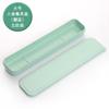 Wheat Straw Cutlery Box Portable Travel Utensil Set With Stainless Steel Eco-Friendly Square Container