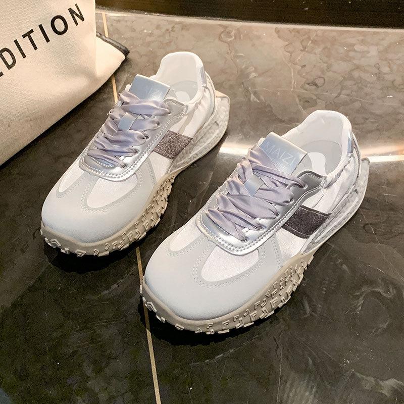 

Обувь для балета Stepping on shit, женская, лето 2025, новые повседневные нескользящие спортивные туфли Forrest Gump, популярная универсальная женская обувь 40 серебряный