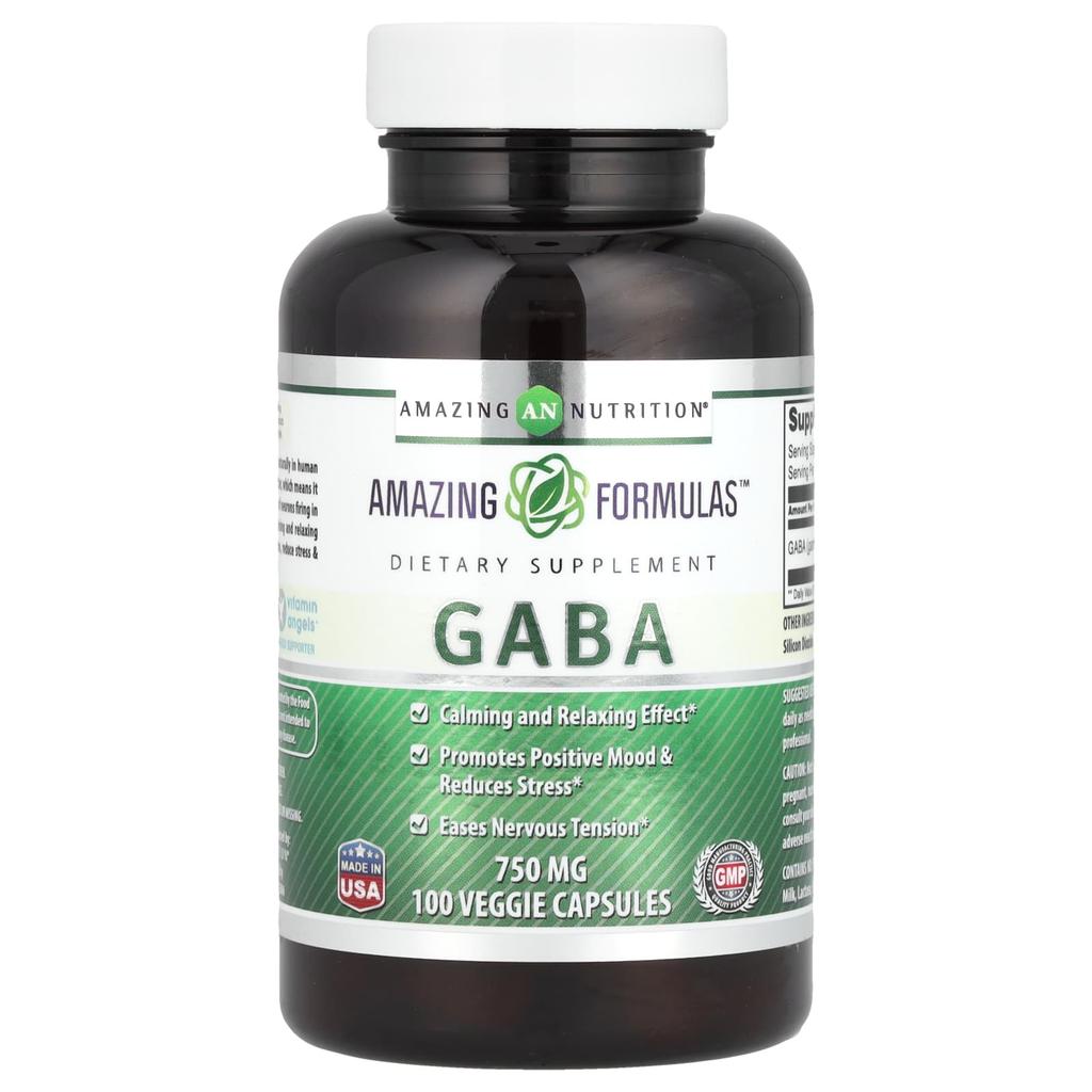 Gaba, 750Mg, 100 Veggie Capsules