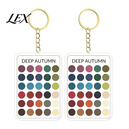 Outfit Color Reference 2Pcs Palette Keychain Pendant, Clear Acrylic Season Analysis Swatches Matching Tool Keychain, Card, Gifts for Fashion Lovers