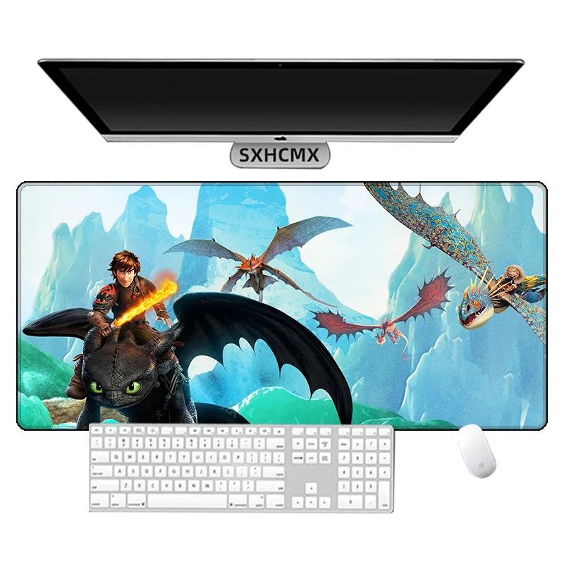 Anime Toothless Fury Dragon Mousepad HD Printing Computer Gamers Locking Edge Nonslip Mouse Pad XXL Keyboard PC Desk Pad