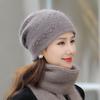 Neue Wintermütze für Damen, modisch, dekoriert, Beanie-Mütze, Kaninchenfell-Mischung, warme Wintermütze für Damen, lässige Streetwear, Strickmütze