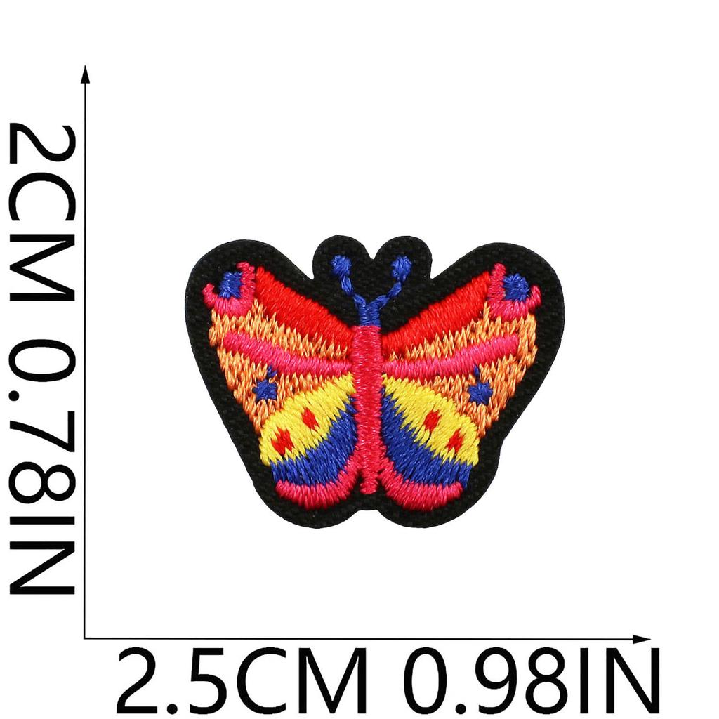 Cartoon Exquisite Butterfly Embroidery Cloth Sticker Colorful Butterfly Patch Sticker Clothes Bag Decoration Blue Butterfly Chapter Boy
