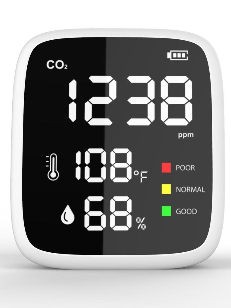 New CO2 Detector Air Quality Monitor Infrared NDIR Detector with Temperature Humidity Detection Portable Carbon Dioxide Concentration Monitor for Home
