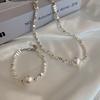 High-End Irregular Silver Pearl Necklace & Clavicle Chain Choker Bracelet