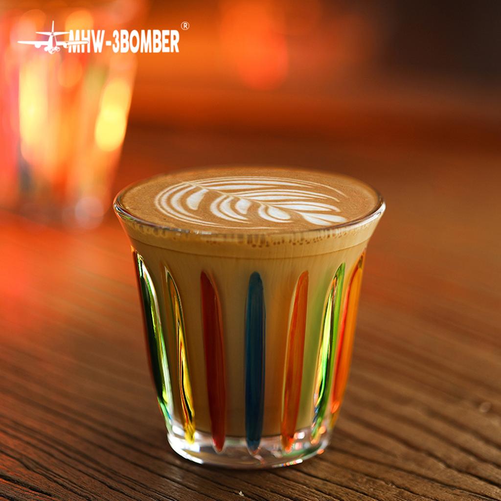 MHW-3BOMBER 200/320/480ML Glas Kaffekoppar Konst Handmålade Espressomugg Set Halkfria Dricksglas Chict Julklappar