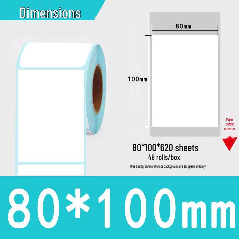 Three-Proof Thermal Label Paper 100x100mm & 70x20mm - Customizable for Label Printing