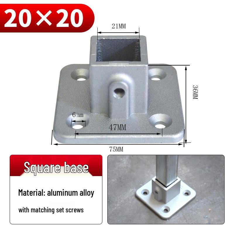 Galvanized Aluminum Alloy Square Tube Connector Fastener Joint, 20/25/30mm