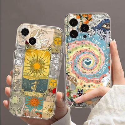 Cute Retro Graffiti Phone Case for Apple iPhone 17promax-Soft Silicone Drop- Durable Phone Cover for iPhone 16/15/14/13/12/11/Xs/Xsmax/Xr/Pro/Plus