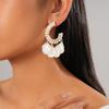 Light Luxury Zircon Shell Fringed C-shaped Silver Needle Earrings Elegant Fashion Niche Earrings