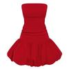 European and American Style Women's Backless Slimming Flower Bud Lantern Puffy Dress