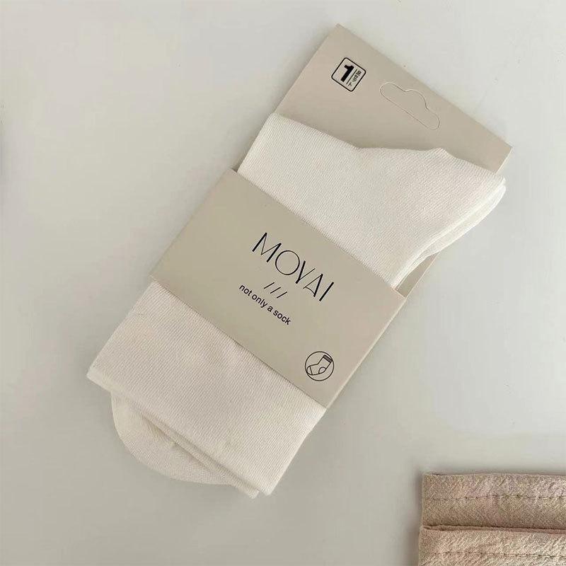 Lycra Medium Socks All-In-One Machine Boneless Seam Stretch Casual Socks Four Seasons College Style Pile Socks boneless head