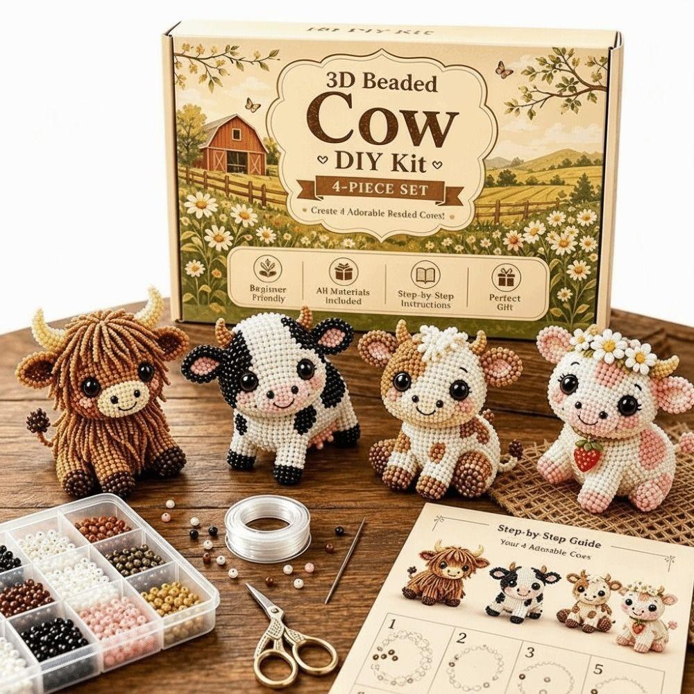 Kit per tessitura di perline dal design carino, perline minuscole, kit per arte con perline fatte a mano, set di ornamenti 3D con perline, per fare regali