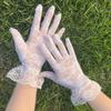 Women’s Summer Lace Gloves Short, Floral Mesh Gloves, Breathable Thin Gloves for Wedding Party Dance Formal Events