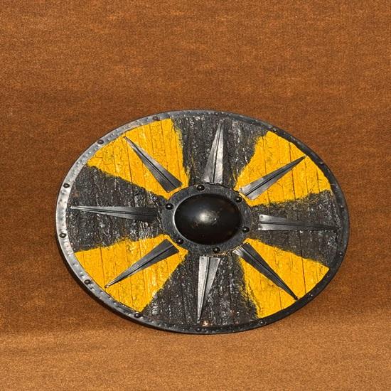 

60.96 Cm Authentic Nordic Bark Shield Handcrafted Battleworn Viking Shield for Warriors Collectors