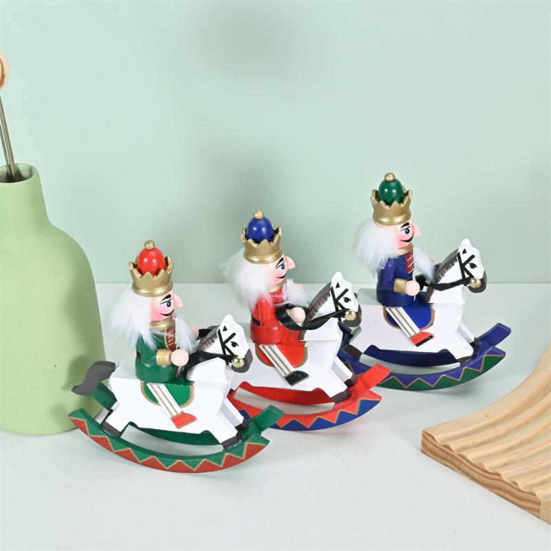 1 Pcs Wood Nutcracker Santa Figure Decoration 25Cm Christmas Santa Claus Nutcracker Holiday Ornaments