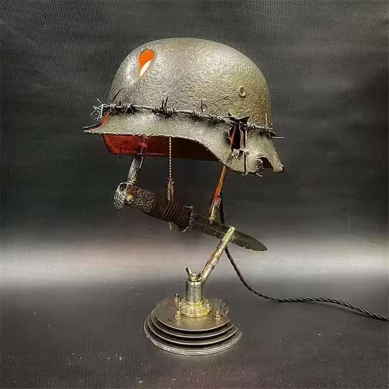 War relic lamp, commemorative historical resin desktop decoration, USB charging desk lamp, home decoration item