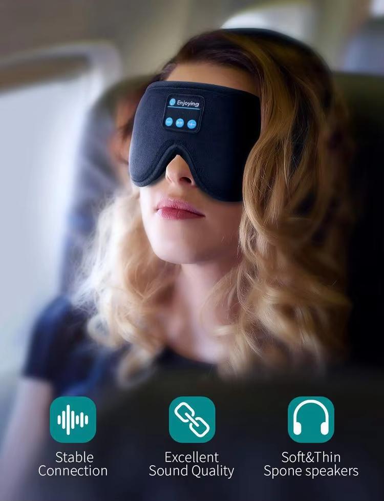 Bluetooth sleep headphones, 3D eye mask, wireless air travel, Bluetooth 5.0 headband, soft, elastic and comfortable music headph