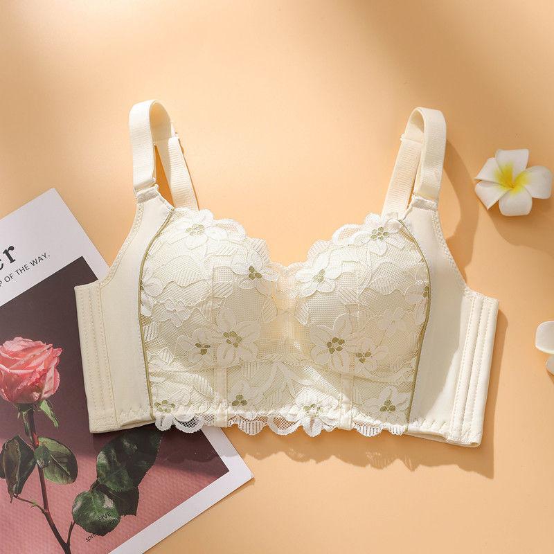 Sexy Lace Women's Bra Underwear Women's No Underwire Gathering Bra Anti-sagging Upper Collection Side Breast