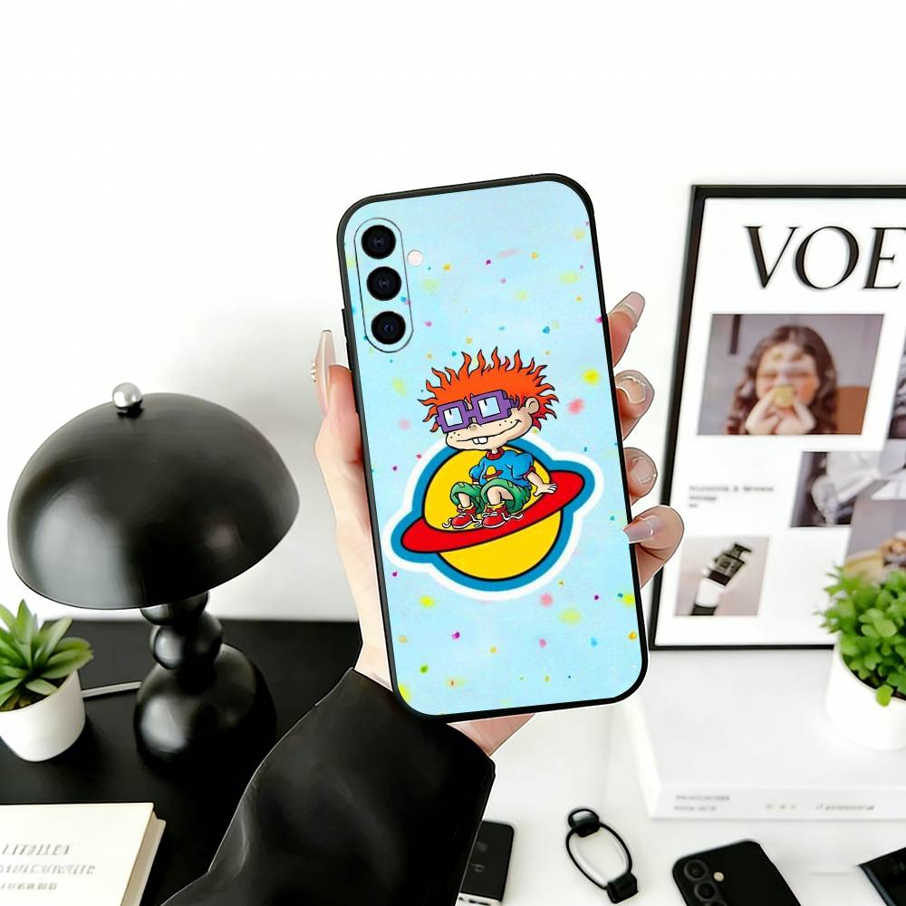 

Rugrat C-Chuckie A-Angelica Phone Case Black Silicone Soft For Samsung Galaxy A73,A72,A71,A70,A53,A52,A51 Samsung a73 5g