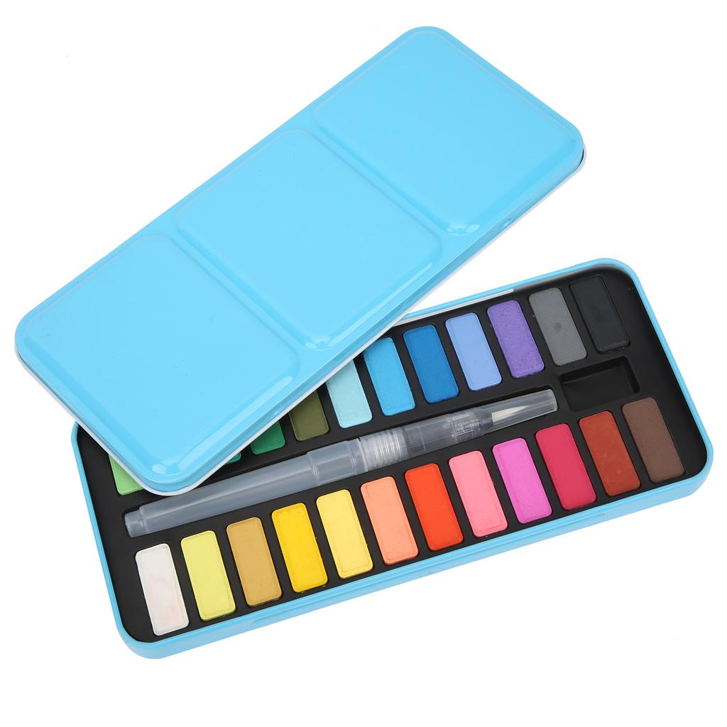 Solid Pigment DIY 24 Different Colors Art Paints with 1 Paint Brush for Students Watercolor Graffiti Painting