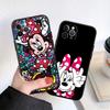 CJ77 Mickey Minnie Mouse Soft Shell Phone Case for iPhone 16 15 14 13 12 Pro Max Plus Mini