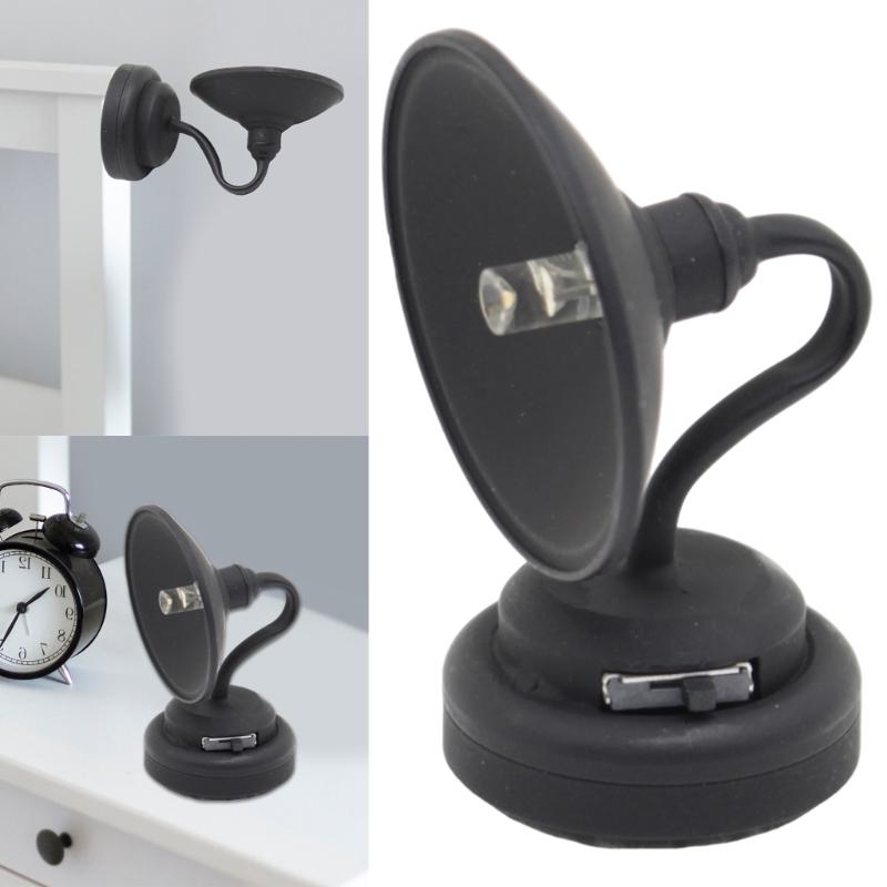 1/12 Scale Dollhouses Black Sconce Miniature Furniture Pretend Play for Kids Doll House Furniture Model for Dollhouses