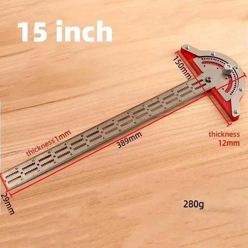 Stainless Steel Protractor Woodworkers Edge Ruler Angle Precision Carpenter Measuring Tool Accurate Long-lasting