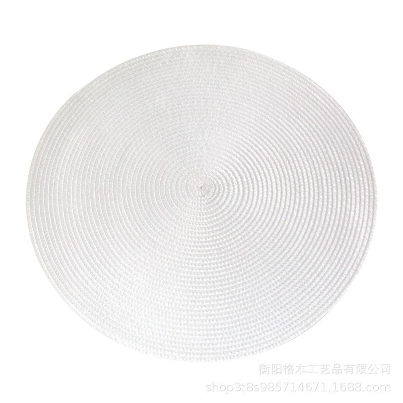 PP material woven placemat round heat insulation mat dining table western food non-slip mat nordic wind fruit plate coffee cup mat