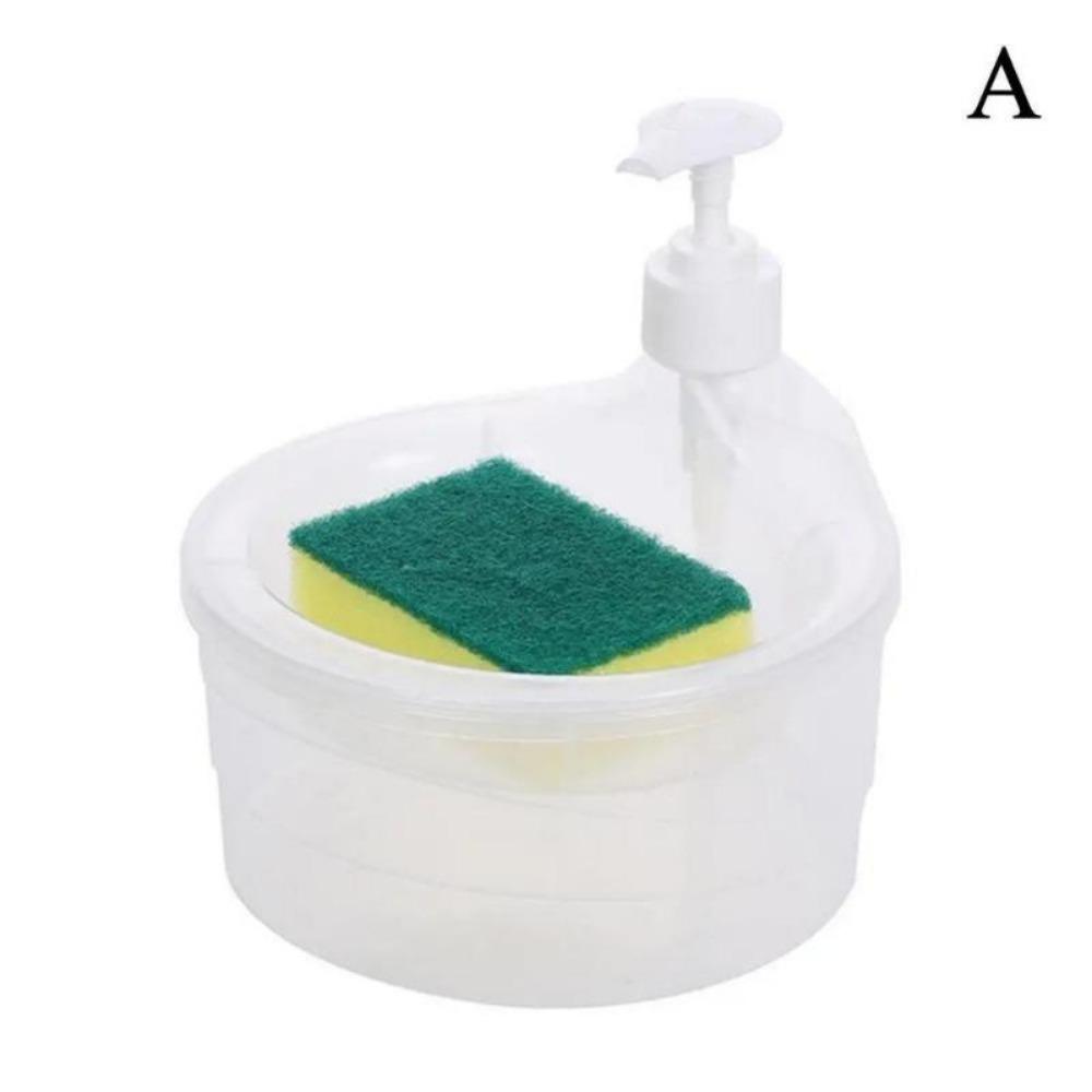 Дозатор Sabun Pinggan Dispenser Моющее средство Automatik, Kotak Tekan, вместе с Pemegang Span, для Aksesori Basuh Dapur и Bilik Mandi Hijau Soap белый