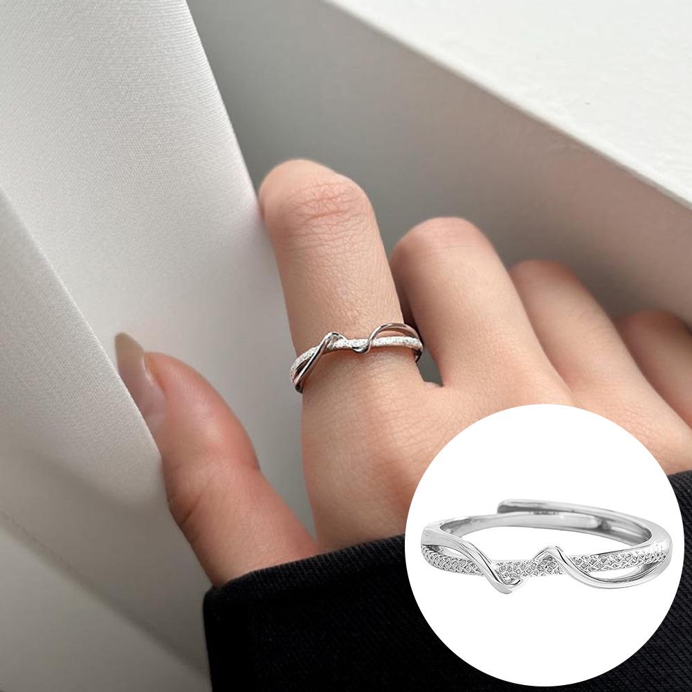 Exquisiter offener Goldring: Japanischer & Koreanischer Stil, Dünnes Band mit Diamanten besetzt, Stapelbarer & Eleganter Fingerschmuck
