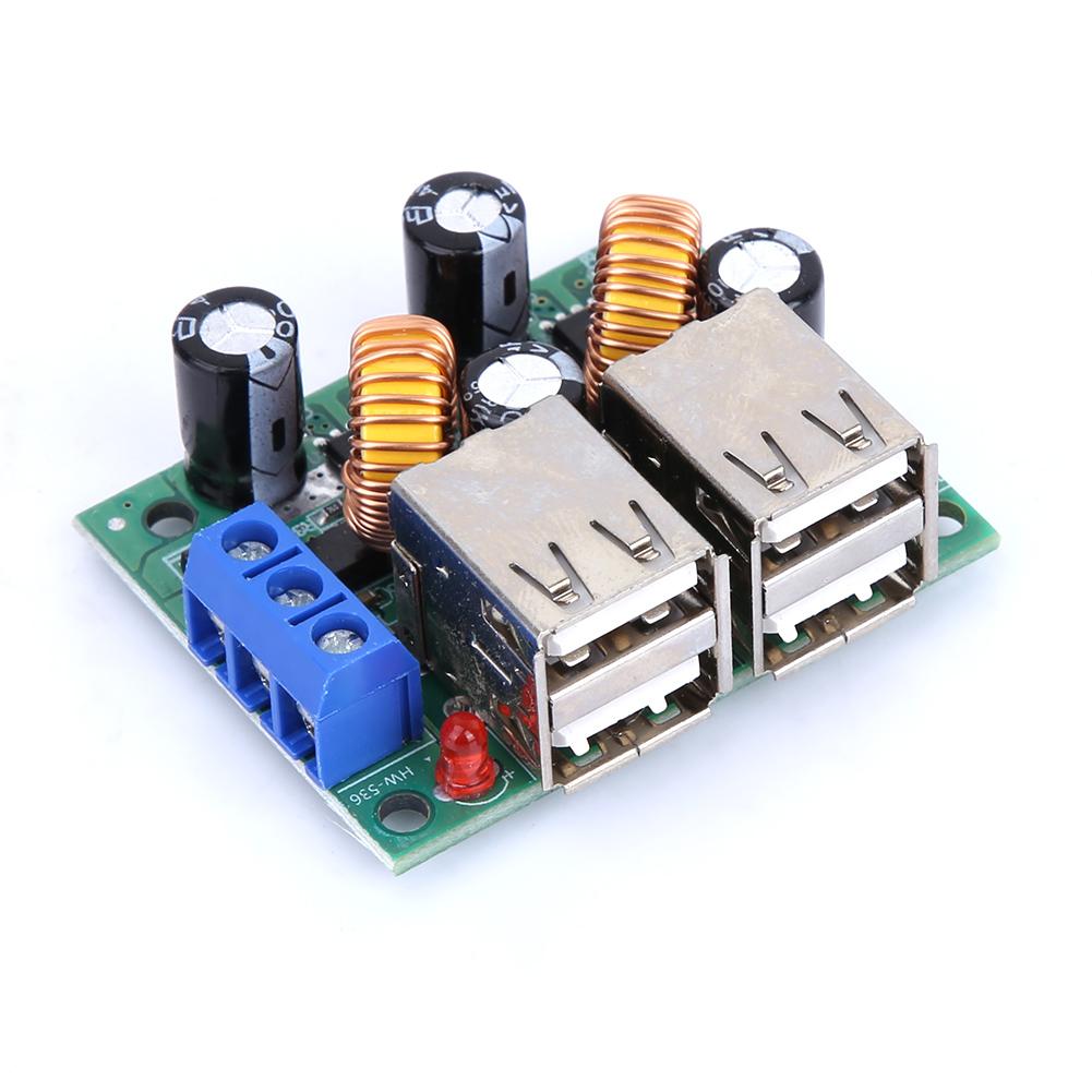 740V To 5V 3A 4 USB Interface Car Charger Buck Module Step Down Board