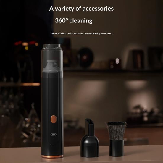 Portable Coffee Powder Vacuum Cleaners, Desktop Vacuum Cleaner, Cordless Handheld Dust Collector, Powerful Suction with Brush Head for Kitchen Office