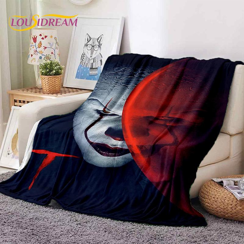 Hororový film Chucky Pennywise Halloween Pila Postava Deku, Měkká Přehozová Deku pro Domov Ložnici Postel Pohovku Piknik Cestovní Kryt