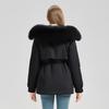 Ladies Winter Hooded Shearling Parka Down Jacket Mid-Length