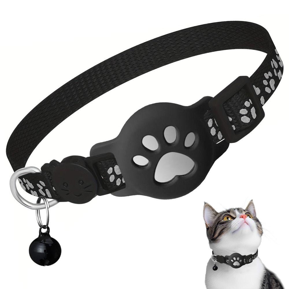 Safety Buckle Cat Collar Adjustable Waterproof Pet Tracking Collar Anti-Lost Reflective Strips For Airtag Case For Air tag 3