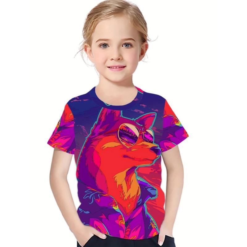 Celoplošný potisk 3D tričko s krátkým rukávem pro chlapce dívky středního věku starší děti trička