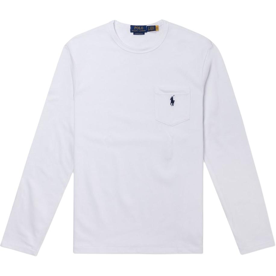 

Polo Ralph Lauren FW25 Трикотажная футболка-пуловер с длинным рукавом и вышивкой логотипа маленькой пони, карман, мужская, топы 710817016-002 M